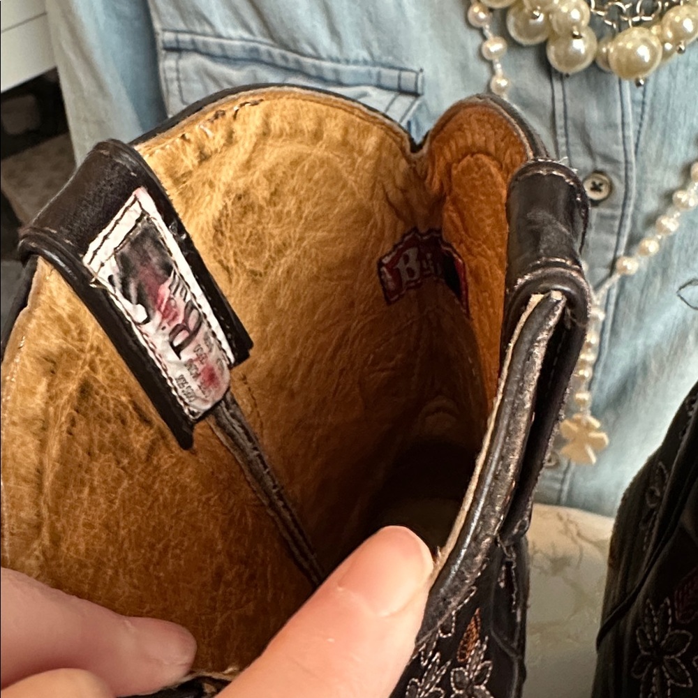 Women’s Dark Brown Embroidered Heeled Cowboy Boots - Picture 7 of 11